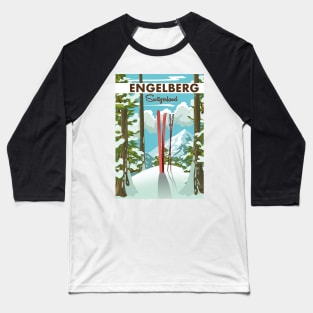 Engelberg Switzerland ski poster Baseball T-Shirt